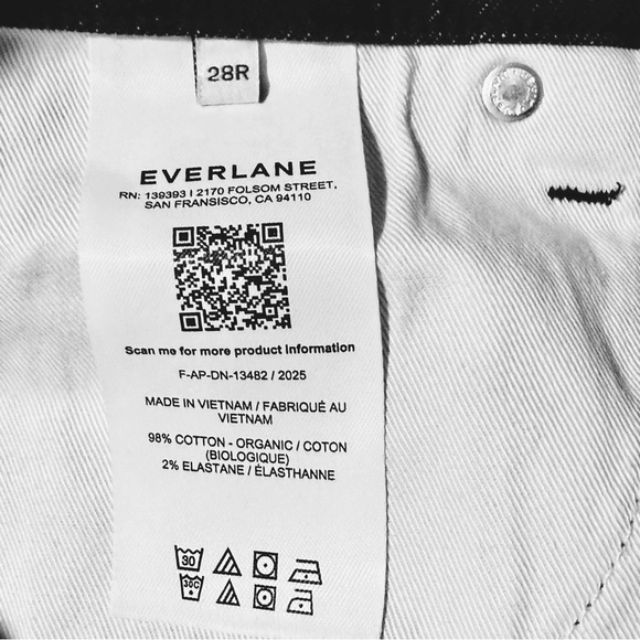 NWT! EVERLANE Column Jean in Pure Blue w a Wide Straight Leg, size 28 - Picture 9 of 10